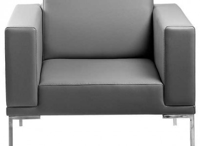 Gray TV armchair, designer upholstered armchair, recliner, relaxing single-seater